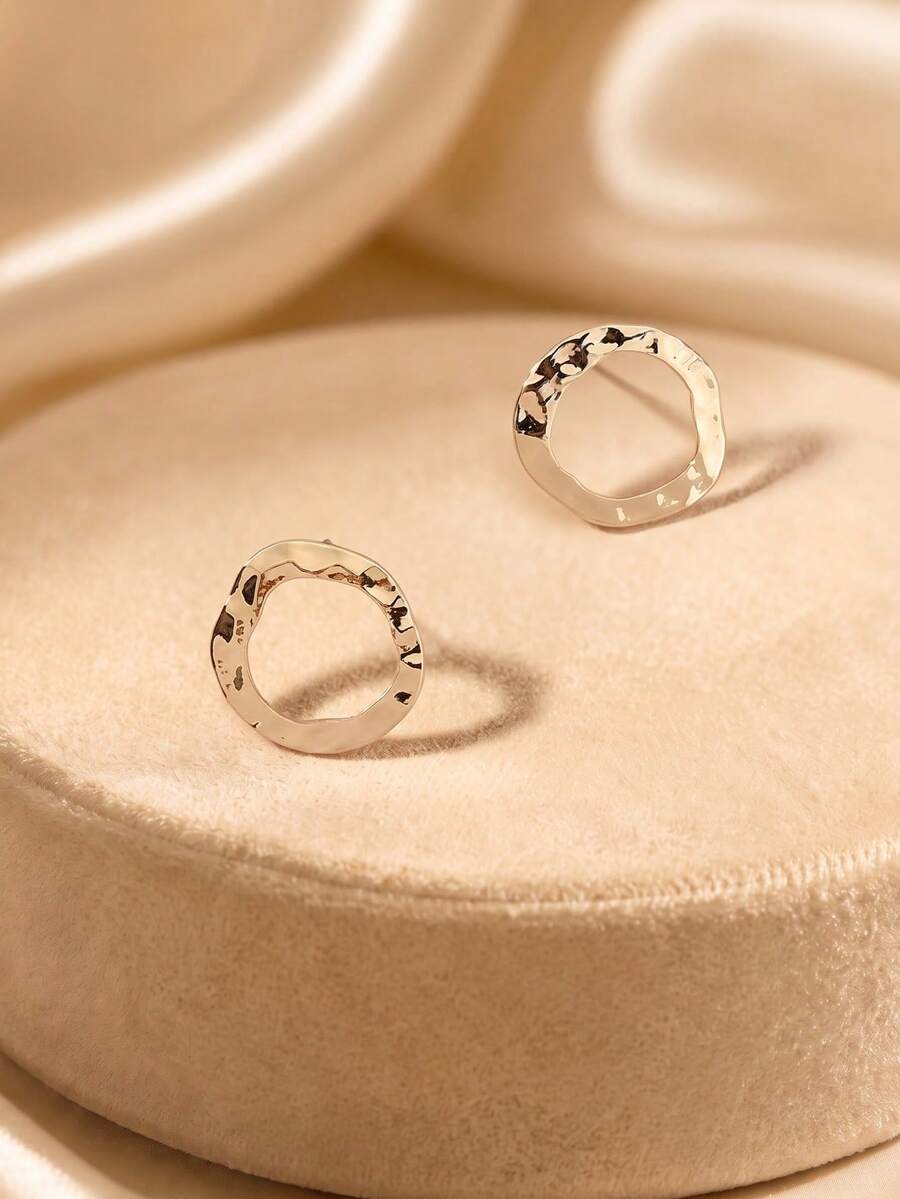 1 Pair Women's Fashion Minimalist Earrings Suitable For Daily Wear - Yellow Gold - View 1