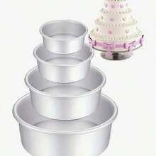 Aluminum Round Cake Pan, Non-Stick Baking Mold, Removable Bottom, Rolled Edge Cake Mold, Suitable For Weddings, Birthdays, Anniversaries Or Party Events - View 3
