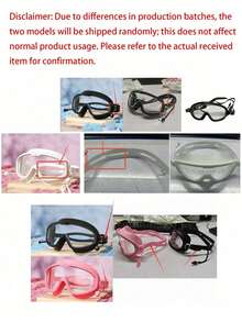 Large Frame Waterproof Anti-Fog Swimming Goggles, Adult Size, With Integrated Earplugs, Comfortable Design, Unisex, Transparent Wide Field Of View, Leak-Proof Seal, UV Protection, Durable Construction, Suitable For Pool Training And Water Sports - Multicolor - View 11