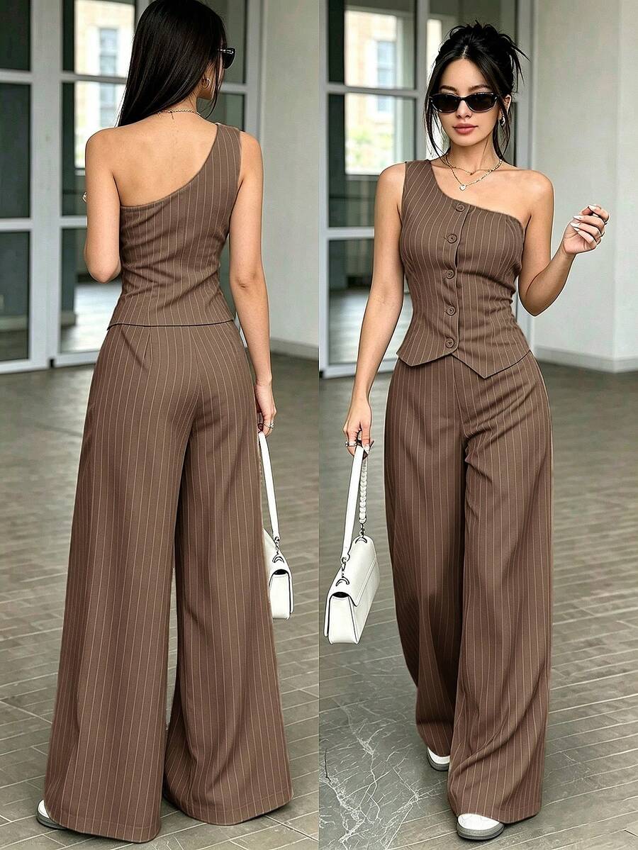 Women Suit Sets - Khaki - View 1