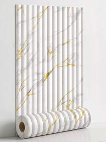 1 Roll PVC Matte 3D Embossed Thickened Grid Self-Adhesive Wall Sticker, Ceiling TV Background Wall, Aluminum Plastic Board Marble Wall Sticker, Wipeable And Removable Wall Panel - Multicolor - View 2