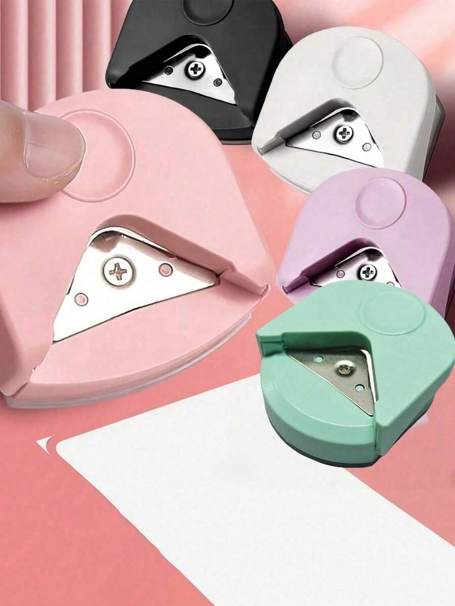2/1pc R4 Corner Rounder, Portable Paper Cutter, Suitable For Cards, Photos, Diy Scrapbooks, Corner Trimming Tool, Can Trim Right Angles And Rounded Corners On Paper, Photos And Cards, Back-To-School Supplies, Christmas Gift, Stationery - Multi-color - View 1