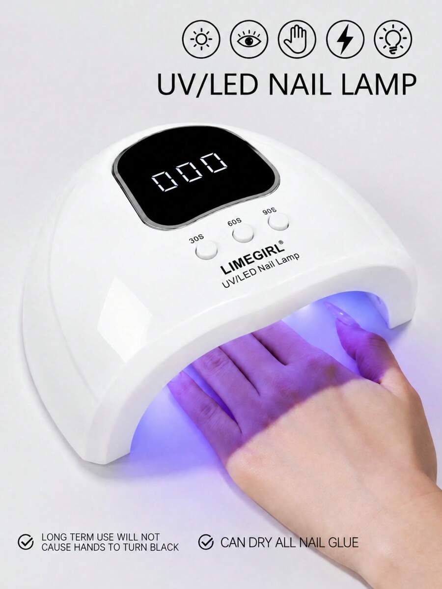 UV LED Nail Lamp, 21 LEDs Gel Nail Dryer For Fast Curing With LCD ...