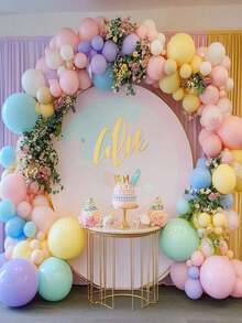 25/50入馬卡龍色系乳膠派對氣球，10英吋圓形氦氣球，適合生日彩虹派對、寶寶迎新會、婚禮裝飾等多種場合 - 彩色 - 查看 6
