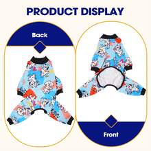 1pc Dog , Cute Style, Soft, Comfortable, Breathable, Anti-Shedding Pet Clothing, Breathable High Elasticity Full Coverage Pet , All-Over Print Design, Dog Pajamas, Pet Loungewear, Suitable For Large, Medium And Small Dogs, All Seasons - Blue - View 4