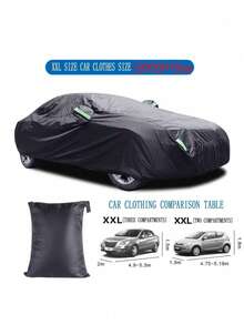 Multi-Size Thickened Oxford Cloth Car Cover, Full-Enclosed Design, Dustproof, Sunproof, Rain And Snow Proof, All-Season Universal Car Cover, Suitable For Outdoor Parking, UV Protection And Heat Insulation And Cooling - Black - View 11
