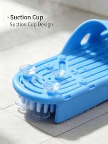 1 Pair DoubleBlue Foot Scrubbing Massage Slippers, Plastic Non-Slip Suction Cup Shower Foot Cleaner With Soft Bristles, Dead Skin Remover Foot Massager, Suitable For Bathroom Home Use And Housewarming Gift - Multicolor - View 4