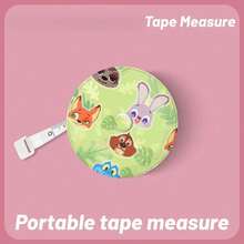 1pc Disney [One-Click Retraction] 2.0m Tape Measure, Zootopia Judy & Nick Mini Measuring Tape, Soft Ruler For Waist, Hip, Body Measurements And Height - Multi-color - View 4