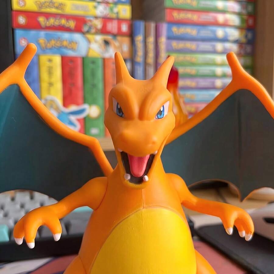 1pc Authentic Authorized Pok é Mon Flame Dragon Figurine, Classic Evolution Form With Flame Effects, Collectible Level Model, Anime Peripheral, Boys' Small Gifts, Pok é Mon Enthusiasts' First Choice, Perfect Birthday Gift, Small Surprise - Multicolor - View 1