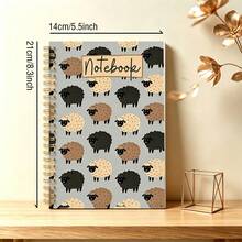 DANPERJI 1 buah Buku Catatan Spiral Tanpa Batas Motif Domba Lucu Ukuran 14*21cm - Desain Hewan Ternak Hitam dan Krem, Cocok untuk Sekolah, Kantor, Catatan Harian, Hadiah Netral Gender, Buku Harian, Catatan Kerja, Menulis Seni, Buku Catatan Kembali ke Sekolah - domba - View 3