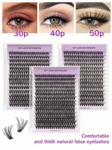 Faux Mink Eyelash Extensions, D Curl, Mixed Natural Style, 3D Russian Volume Eyelashes, Individual Eyelash Extension Tools - D - View 1
