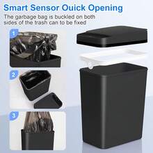 Bathroom Trash Bin - Negro - View 4
