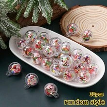 5/10/30pcs Transparent Acrylic Hollow Fillable Spherical Pendants, With Mixed Polymer Clay Core, 20mm Bubble Pendants, For Jewelry Making DIY Accessories - Multicolor - View 12