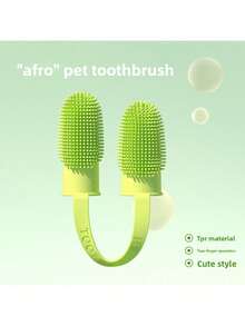 Pet Double-Finger Toothbrush, Dog & Cat Pet Supplies Tooth Cleaning Finger Sleeve, Oral Care Tool - Multicolor - View 8