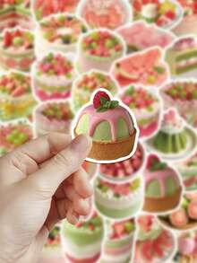 50pcs Ballet Theme Stickers Decoration Phone Case Water Bottle Planner Scrapbook Diary Journal Notebook Luggage Earphone Skateboard Guitar Envelope Greeting Card - Guava Theme - View 5