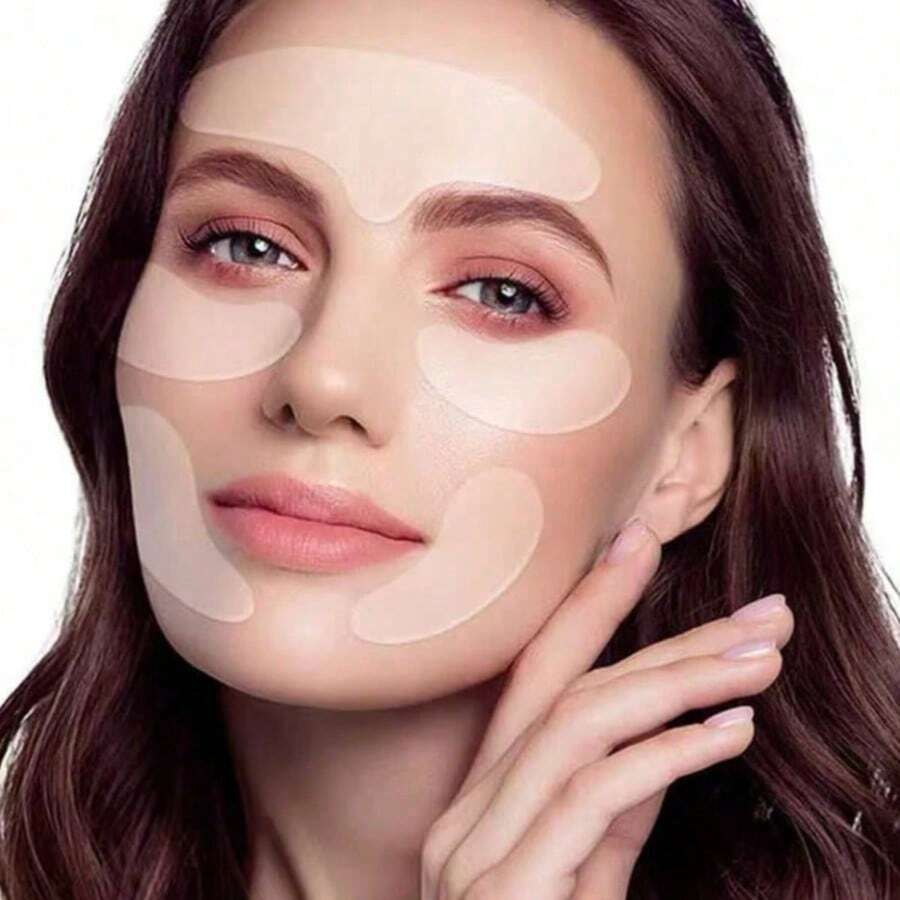 1pc Facial Wrinkle Removal Silicone Patch, Improves Skin Texture, Transparent Patch, Soft And Comfortable, Self-Adhesive And Portable, Reusable, Facial Tape - Multicolor - View 1