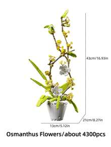 SALYWEE Creative Adult Building Block Flower Set, Rose Sunflower Osmanthus Lilac Artificial Flower Bricks, DIY Desktop Ornament, Ideal Gift For Home Decoration - Multicolor - View 14