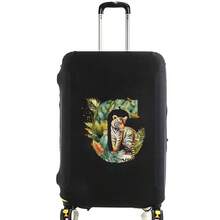 Elastic Luggage Cover, Jungle Tiger Letter Print Luggage Protective Cover, Stretchable Dust-Proof Scratch-Resistant Reusable Travel Cover, Suitable For 18-32 Inch Luggage - Black - View 38