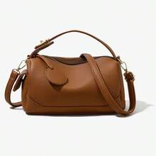 New Fashion Soft Leather Large Capacity Crossbody Tote Shoulder Bag, European Style Women's Bag - Brown - View 3