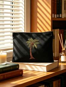 Coconut Tree Printed Makeup Bag, Toiletries Organizing Bag,Lightweight Coin Purse, Palm Tree Printed Toiletries Bag, Storage Bag, For Shopping, Perfect Gift For Birthday, Halloween, Saudi National Day - Multicolor - View 9