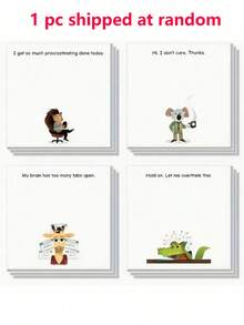 Humorous Office Stickers, 50 Sheets Per Book. Self-Adhesive Sticky Notes With Humorous Cartoon Patterns And Quotes, Suitable For School, Office, Home Use, Perfect For Students, Teachers And As Gifts. School And Office Sticky Notes. Randomly Shipped - one-size - View 8