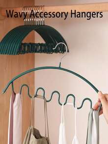 Wavy Accessory Hangers, Space-Saving Non-Slip Closet Organizer For Tank Tops, Scarves, Belts And Camisoles - Multicolor - View 4