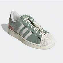 ADIDAS Superstar II Unisex Retro Shell Toe Sneakers | Matcha Green Leather Upper White Three Stripes Casual Shoes JR1331 - Matcha Green - View 2
