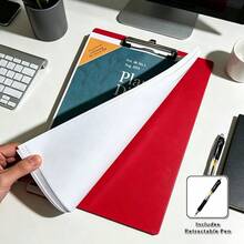 A4 Plastic Clipboard With Metal Clip, Writing Pad Folder Board, 2pcs/4pcs Optional, Includes Retractable Pen, Student Teacher Home Office Campus Document Storage Stationery - Sets - View 10