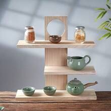 Rak Display Parfum Meja Vintage Baru, Rak Dekorasi Retro Bertingkat, Stand Display Aksesoris Set Teh Upacara Teh Minimalis Modern Zen - MultiWarna - View 4
