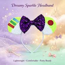 Disney 3Pcs Mouse Ear Headbands, Toy Story Buzz Lightyear Patch Sequin Bow Hair Hoop Set For Theme Park, Comic‑Con & Holiday Costume Party - Multicolor - View 9