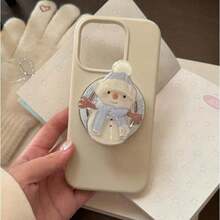 1pc Christmas Autumn/Winter Snowman Airbag Phone Case Stand Adhesive Stand Slouchy Tool Telescopic Cartoon Portable - Multicolor - View 6