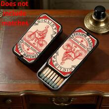 1pc Matchbox With Cycling Man Pattern (Matches Not Included), Can Be Used To Store Matches, Coins And Small Accessories, Essential For Travel And Home Use, Great Gift Choice For Holidays And Gatherings, Perfect Gift For Loved Ones. - Multicolor - View 2