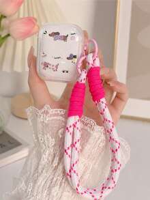 Cute Dachshund Dog Earphone Case/Protective Cover For 1/2/3 Generation, For Pro, For Pro2, For 4, 1 Protective Shell With 1 Hanging Chain - Lucky Dachshund + Pink Rope - View 9