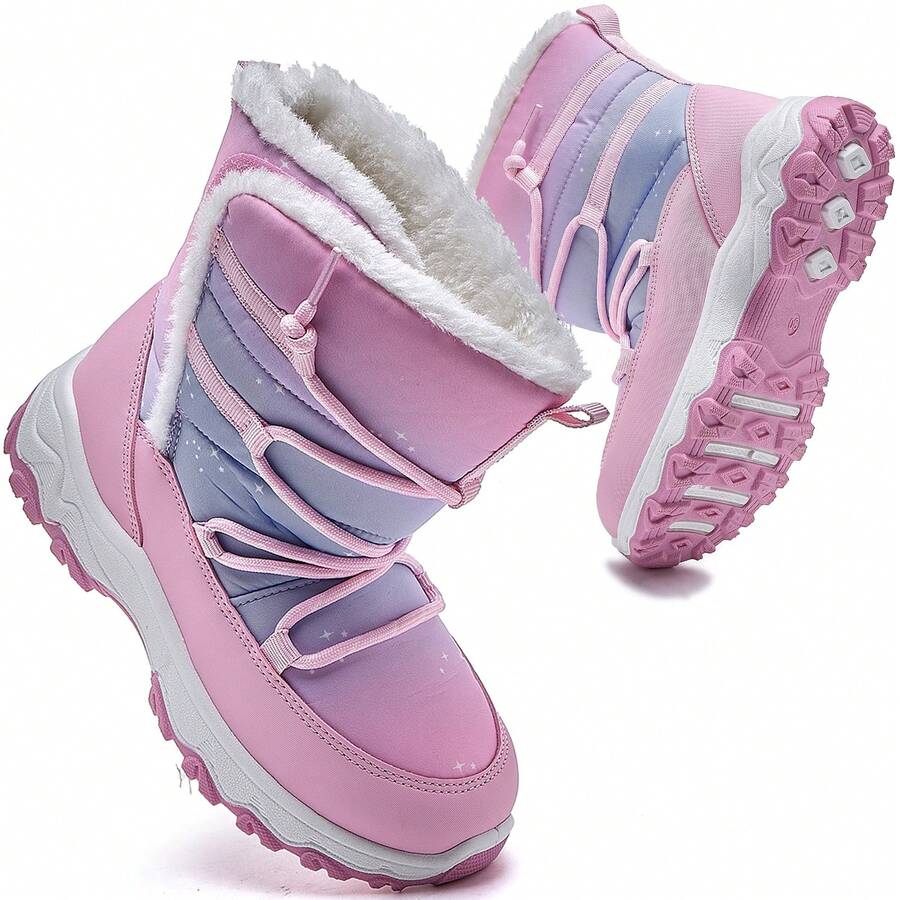 Girls' Snow Boots, Hiking, Light Trekking, Outdoor, High-Top, Grip, Non-Slip, Enclosed, Outing