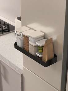 Fridge Storage Organizer Rack,Metal Refrigerator Side Shelf,No Drill Magnetic Wall Mount Storage Basket For Kitchen Spice Jars,Food Containers,Kitchen Accessories,Kitchen Magnetic Organizer,Metal Fridge Rack - Multicolor - View 6
