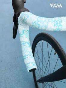 VXM Gradient Color Anti-Slip Wear-Resistant Snowflake Print Road Bike Handlebar Tape, Shock-Absorbing Breathable Comfortable Handlebar Wrap Tape With Bicycle Riding End Caps - Multicolor - View 9