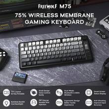 ATTACK SHARK M75 無線電競鍵盤 RGB 背光 2000mAh 智慧顯示螢幕 附旋鈕 PBT 漸層鍵帽 - 彩色 - 查看 2