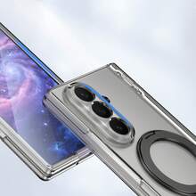 VIETAO 360度旋轉隱形支架透明材質手機殼，適用於 Galaxy Z Fold 8 Ultra 7 6 5 4 Fold7 手機保護殼 - 透黑 - 查看 7