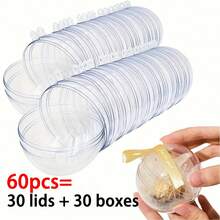 60/30/20/10pcs Fillable Christmas Decorative Balls - 7cm Clear Plastic, Thickened Sphere, Suitable For Christmas Tree Decoration And Holiday Home Party - No Electricity Required - Multicolor - View 13