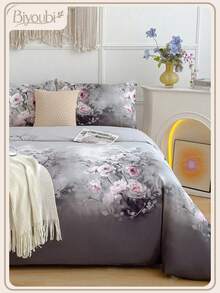 Soft Down Comforter Set - Best 2/3 Piece Duvet Cover Bedding Set - Includes 1 Bed Skirt And 1/2 Pillow Shams - Affordable, High Quality, Fits Twin, Queen, King, Full Size Down Comforter Bedding Set - Grey - View 1