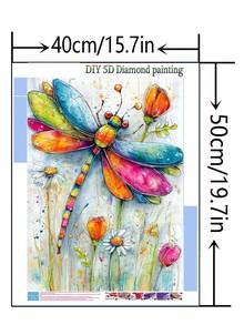 1 buah Stiker Lukisan Berlian DIY Bordir Hewan Capung Dekorasi Rumah Bor Penuh 30*40cm/40x50cm - Set - View 10