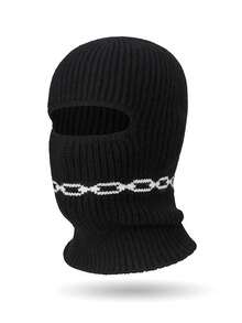 1pc New Autumn/Winter Chain Balaclava Hat, Unisex Warm Headwear Suitable For Daily, Outdoor, Cycling - Multicolor - View 5