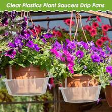 1/6pcs Transparent Round Plastic Hanging Basket Flower Pot Bottom Tray Drip Pan Hanging Indoor Plants - Flower Basket Tray - View 9