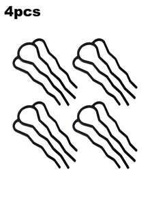 4/2/1pc 4-Prong U-Shaped Hair Bun Clips, Securely Hold Multiple Updo Hairstyles, Firm Grip, Suitable For Half-Up, Bun, Daily Wear, Holidays And Parties - Multicolor - View 9