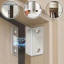 2 Sets Magnetic Cabinet Door Latches, Drill-Free Installation, Can Be Reinforced With Screws, Suitable For Bedroom, Kitchen, Cabinet, Wardrobe And Sliding Door Magnetic Door Latches, Easy To Install Home Renovation Cabinet Hardware Accessories - A - View 3