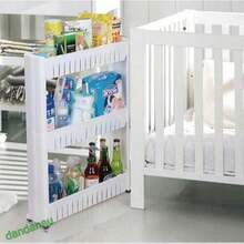 Hygrad Built to Survive Slide Out Storage Tower Folding 3/4 Tier Rolling Castor Kitchen Trolley Rack UK - 4 Tier Black - View 7