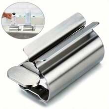 A Hygienic Manual Toothpaste Squeezer, Made Of 304 Stainless Steel, Designed For Easy Rolling. This Lightweight And Durable Bathroom Accessory Helps You Save Effort When Squeezing Toothpaste, Featuring A Stylish Metallic Appearance And Smooth Operation Experience - Squeezer - View 2