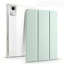純色粉色霧面 TPU [2025 新款] 適用於 Xiaoxin Tab11 (2024 型號) / Xiaoxin Pad 11 205 平板保護殼 / Xiaoxin Pro GT / 適用於 IPad Air 5 / 第 1 代 / 第 11 代平板保護殼，三折透明 360° 可調式支架，磁吸卡槽三重保護專業辦公商務禮品 - TPU三折疊 - 查看 2