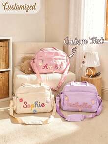 Customizable Personalized Name Luggage, Customizable Name/Text Women's Ballet Handbag/Backpack - High-Quality Nylon Backpack With Adjustable Shoulder Strap, Suitable For Ballet Dancers Gift, Travel And Daily Use - Fashionable Women's Accessories - Multicolor - View 4