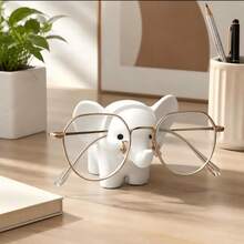 1pc Elephant Glasses Holder Miniature Model 3D Printed Marble Texture Animal Glasses Stand Home Office Desktop Storage Decor Christmas And Halloween Gift - Elephant Eyeglass Holder - View 6